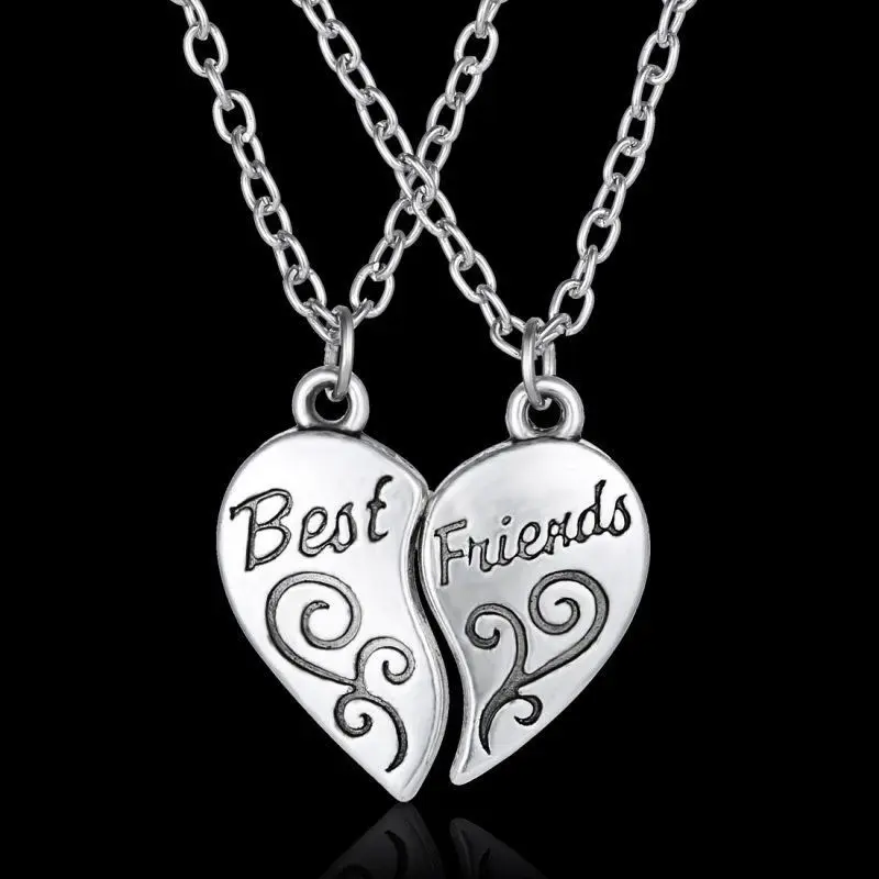 2Pc/Set Women Lady Girls Friendship Heart Letter 