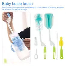 5pcs / set Bottle Brush Plastic Sponge brush baby Milk Glass Water Cup Cleaning Feeding Bottle Baby Bottle Brushes