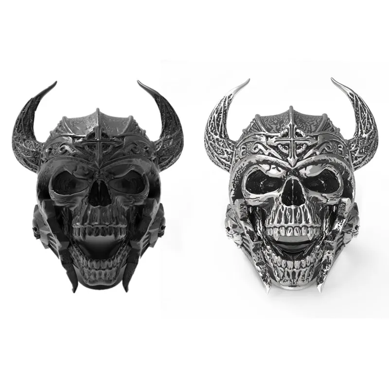 

Punk Gothic Biker Band Men Casting Evil Skull Goat Ring for Men Jewelry
