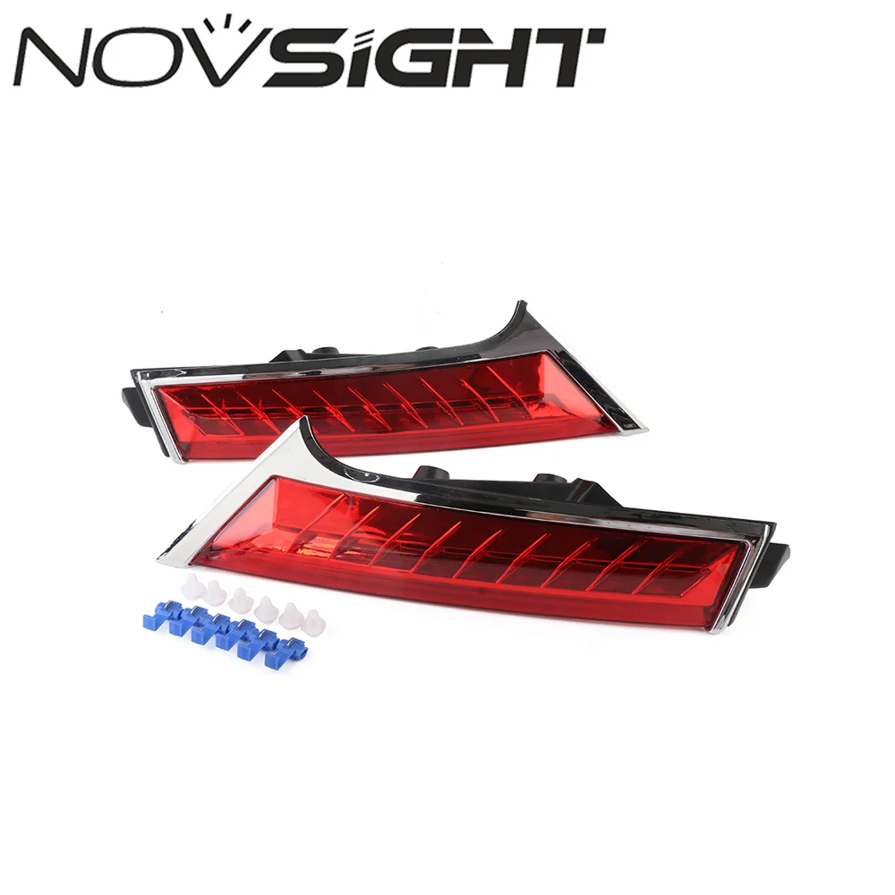 

NOVSIGHT 2pcs Tail Light For Nissan Rogue X-trail 2014-2017 Rear Window Pillar LED Tail Brake Light Lamp D30