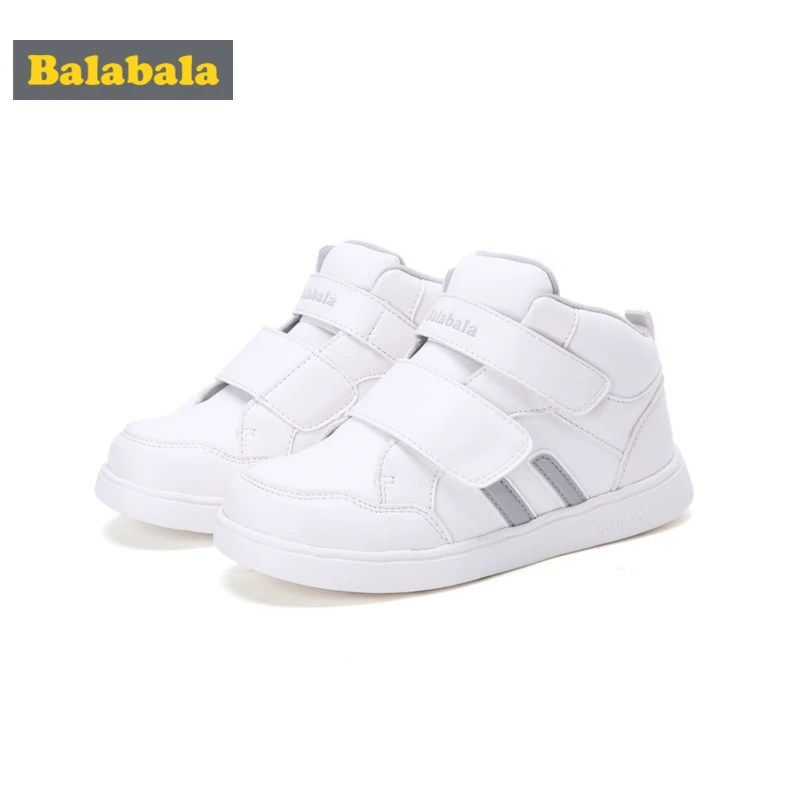

Balabala Boys Fleece-Lined High-Top Sneakers for Toddler Boy Kids Casual Sneakers Double Hook-and-loop Straps with Tab at Heel