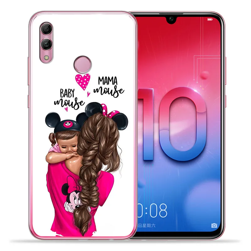 Роскошные Детские для мамы и дочери, queen женщина для huawei Honor 10 9 8 8X 8C 7A 7C 7X7 6X 6A Lite чехол для телефона защитный корпус чехол с мультипликационным принтом - Цвет: 1205