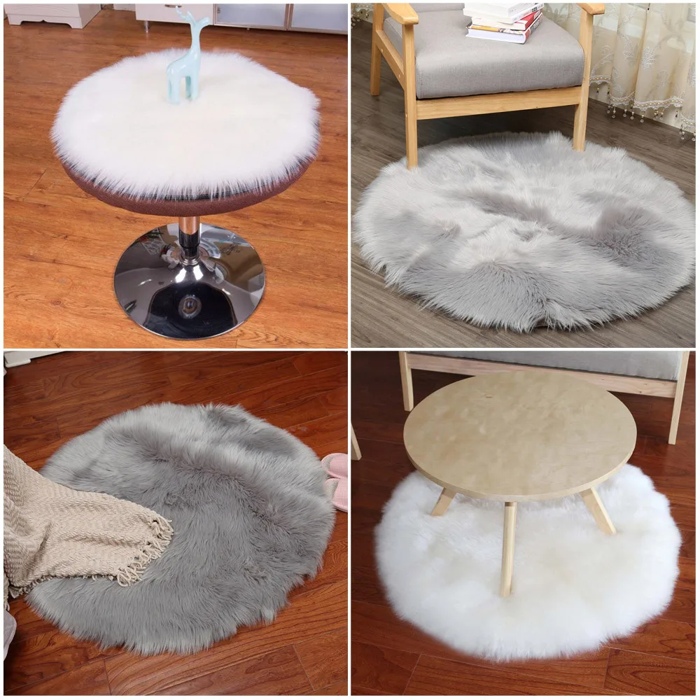 

Soft Artificial Sheepskin Rug Chair Cover Artificial Wool Warm Hairy Carpet Seat Pad September12