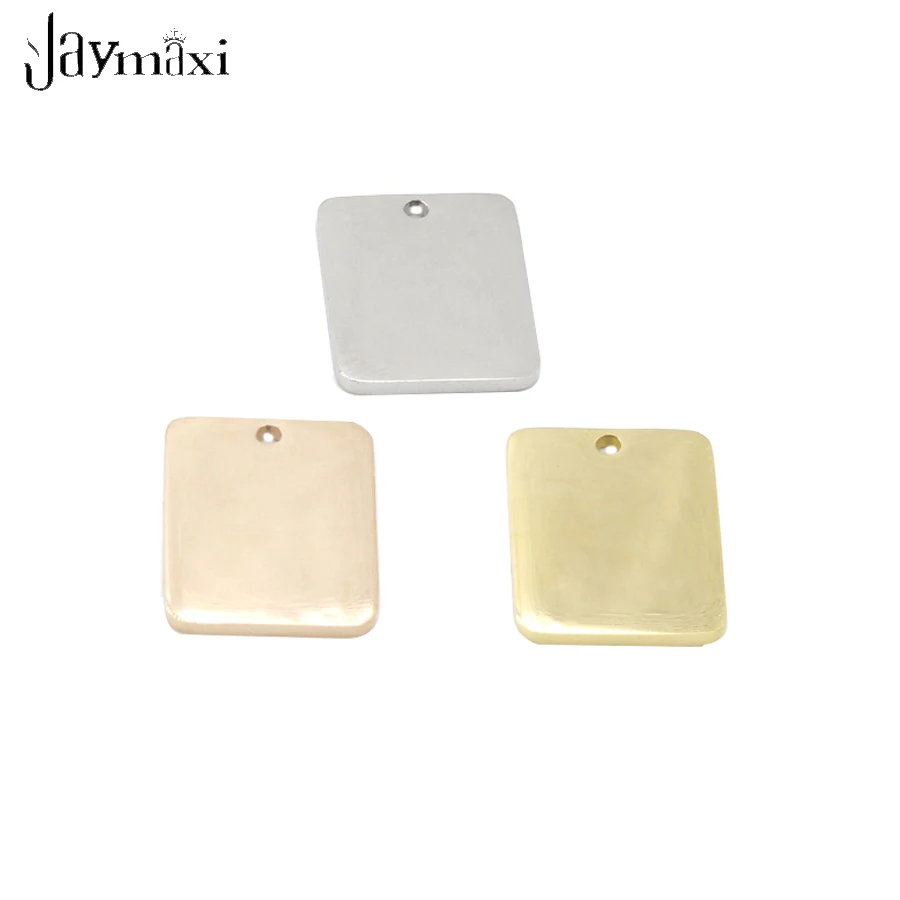 

Jaymaxi 15*20mm Stainless Steel Blank Stamp Mirror Polished DIY Rectangular Pendant Accessories Square Pendant 20Pieces/lot