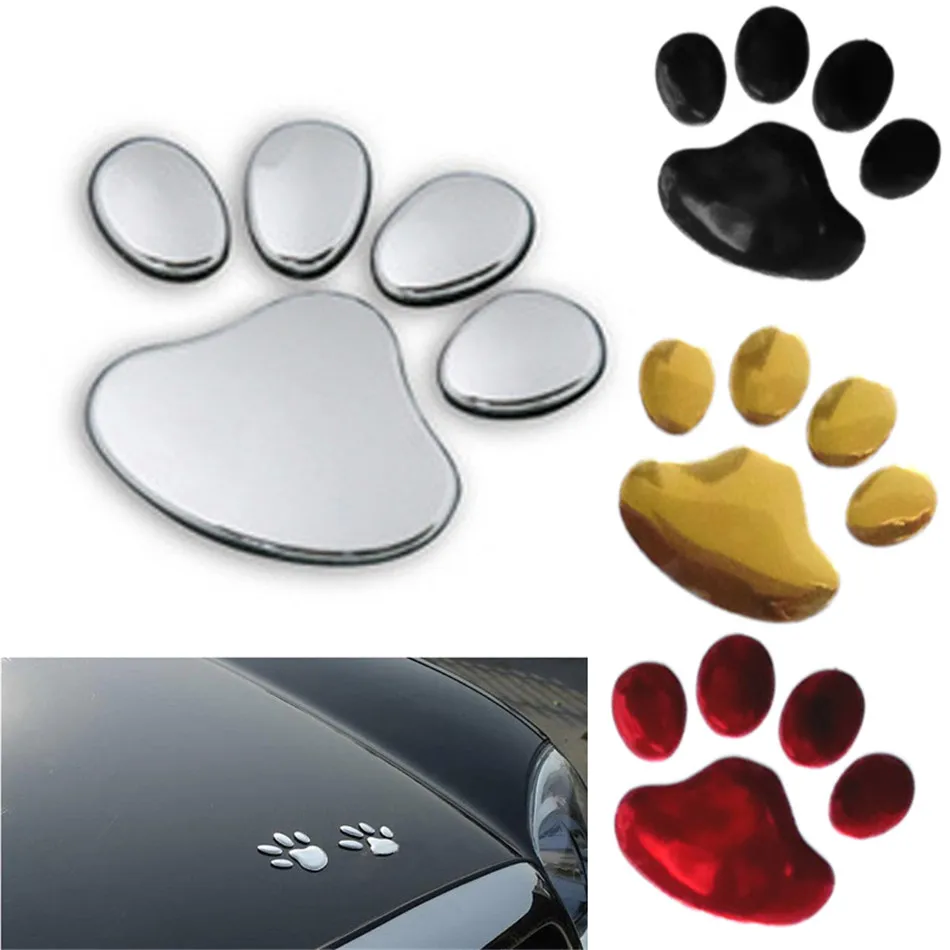 

2pcs Car Sticker Dog Paw 3D Animal Dog Cat Bear Footprint PVC Car Sticker Nick Cover Sticker for Car Auto Motorcycle Decor