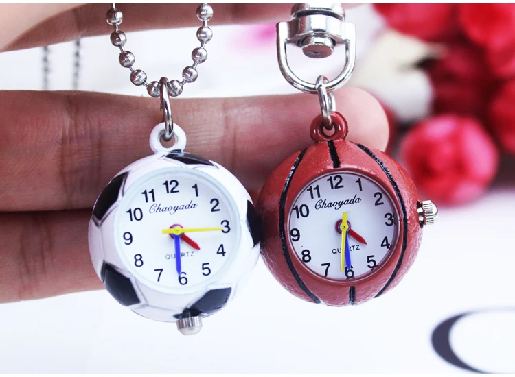 Ретро Винтаж шарика кварца Стекло карманные часы Цепочки и ожерелья цепь стимпанк Дети Футбол Баскетбол Гольф мяч подарок карманные часы