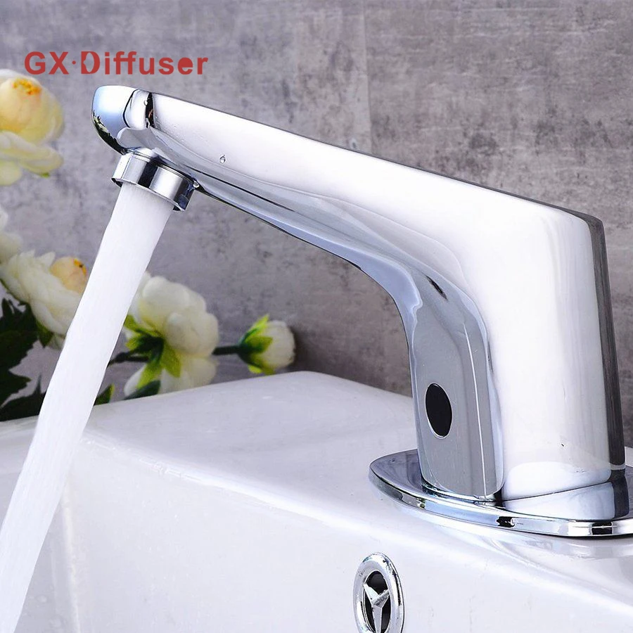 

GX Diffuser Water Basin Faucet Bathroom Wash Faucets Touchless Modern Single Handle Automatic Sensor Motion Activated