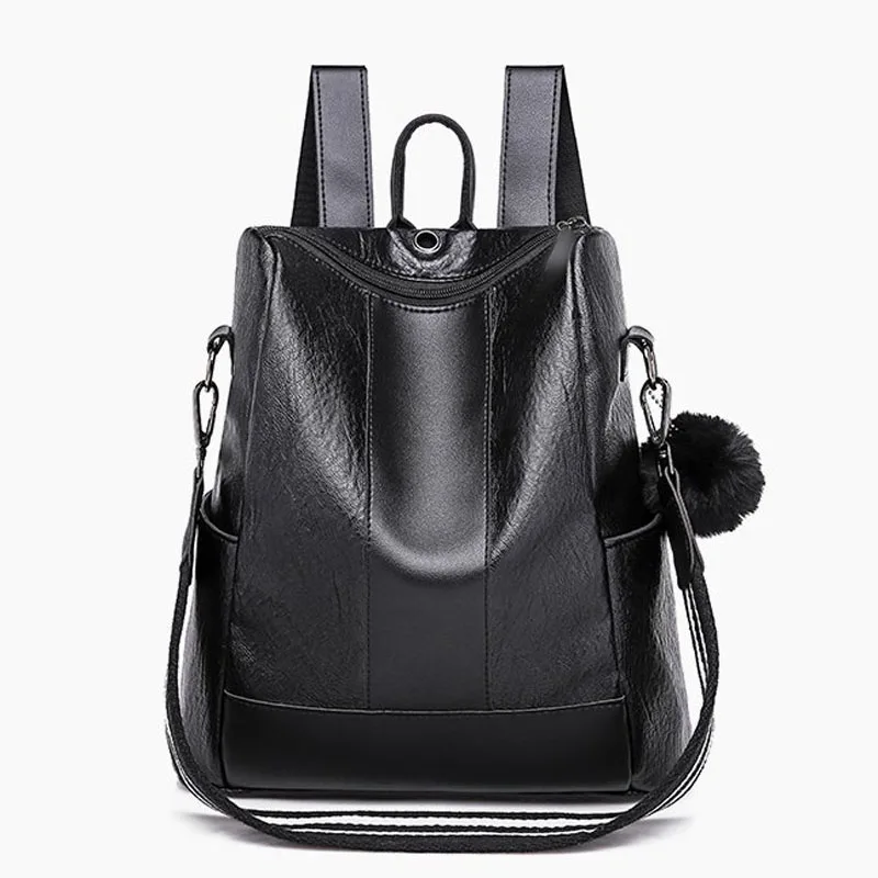 

Fashion Women's Backpack Personality Trend Simple Atmosphere Wild Tide Package Wearing Headphones Hole Student Bag Travel Bag