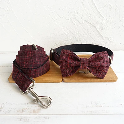 Bow Tie Collar Leash MUTTCO Индивидуальные Ошейники для собак в розницу красивый воротник анти-потеря красный костюм уникальный дизайн ошейник для собак 5 размеров UDC006 - Цвет: Bow Tie Collar Leash