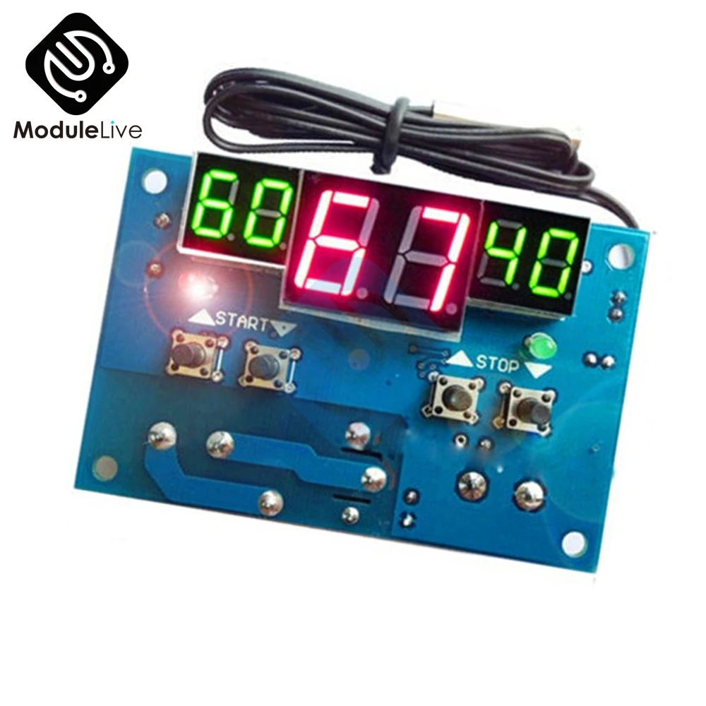 

12V Intelligent Digital LED Thermometer Thermostat Temperature Controller Heating Cooling Control Diagnostic-tool W1401