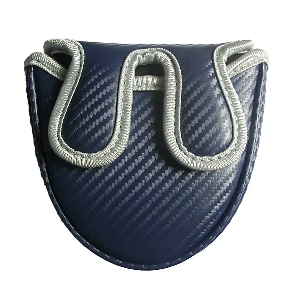 

1PC Magnetic Closure Customized Golf Mallet Putter Covers Semi-circular D-type Headcover Synthetic Leather Golf Head Protector