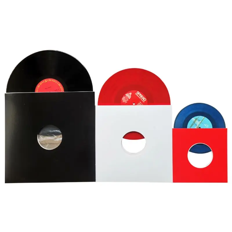

10PCS Anti-static Hard Shell Paper Inner Sleeves Polylined Protectors with Hole for 7/10/12 Inches LP Vinyl Record Album Accesso
