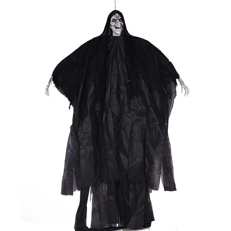 

2 meters Halloween decorations witch big hanging ghost luminous voice electric toy props bar haunted house