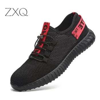 

breathable safety shoes men's Lightweight summer anti-smashing piercing work sandals Single mesh sneakers