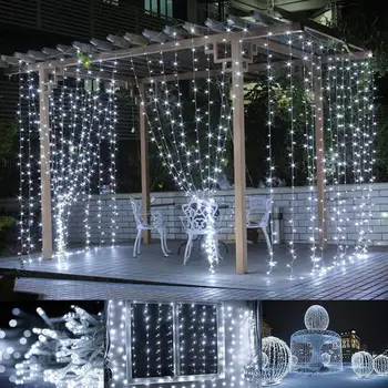 

LED Fairy Lights Curtain String Lights Wedding Birthday Party Christmas New Year Outdoor Decorative Light Home Decor