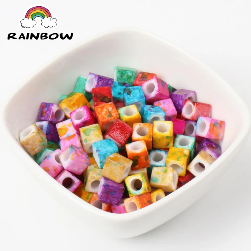 500pcs Cubic Mixed Heart Acrylic Loose Beads Spacer Beads Necklace Jewelry 7mm