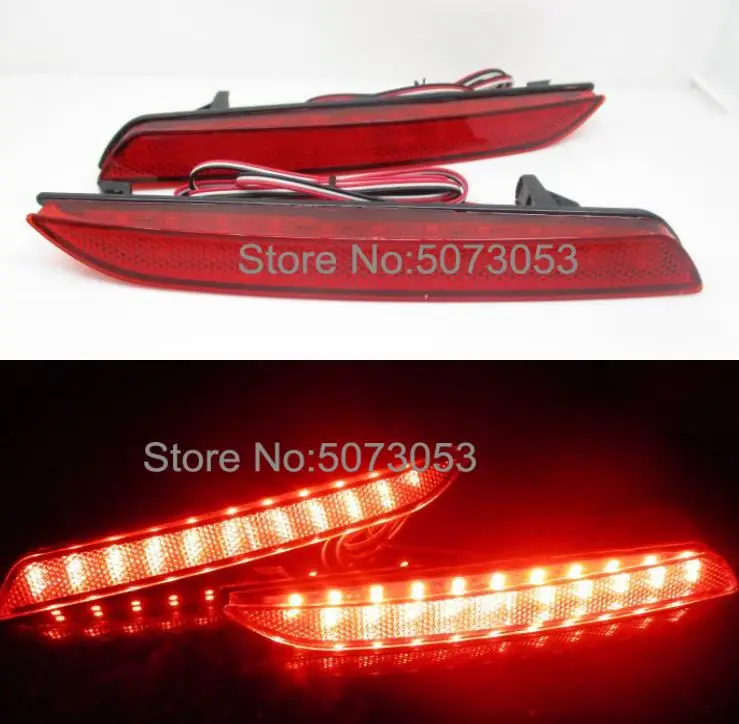 

2PCS LED Tail Red Rear Bumper Reflector Light Lamp stop fog brake light For Honda JAZZ Fit CRZ CRV Insight hybrid Acura TSX