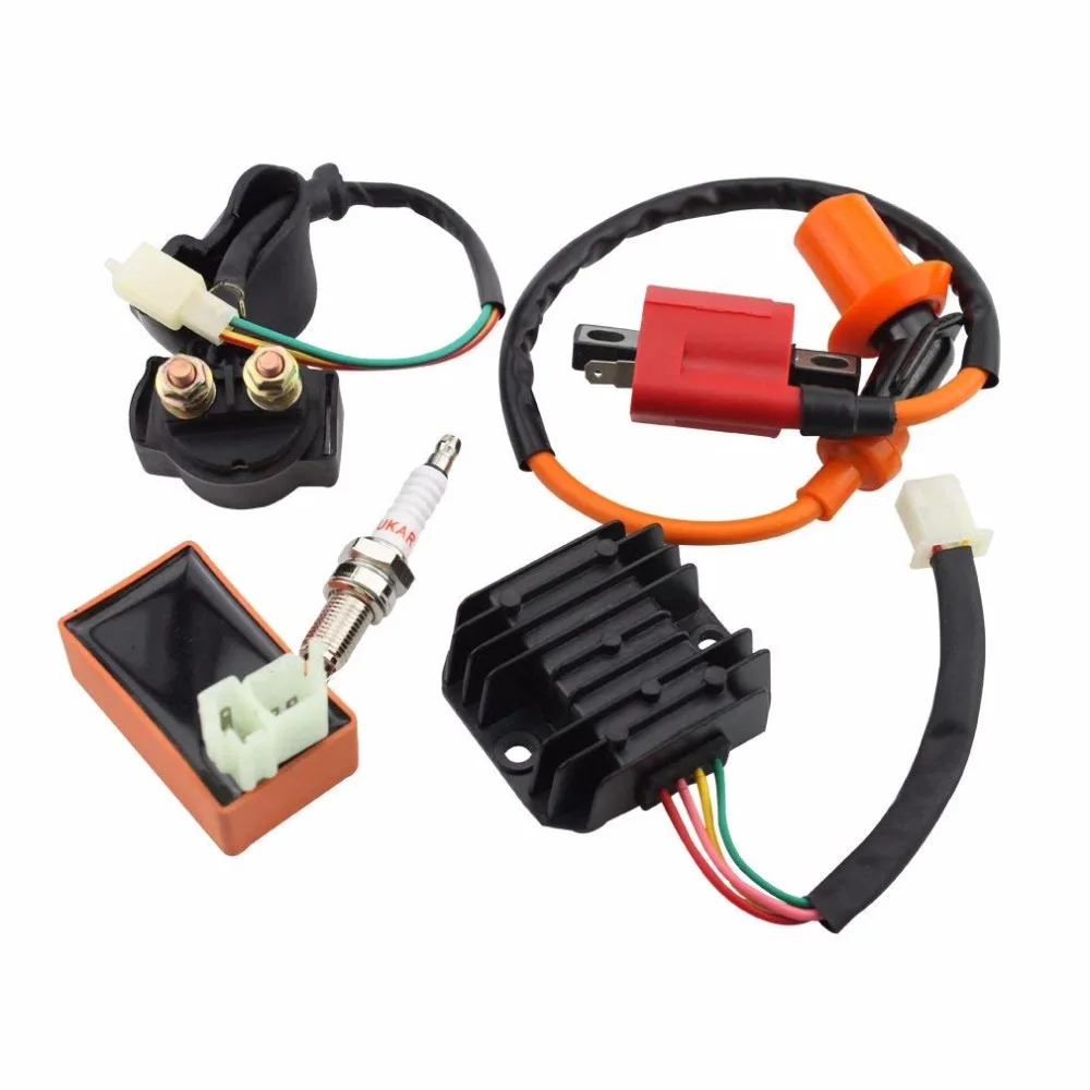 

AC Racing Ignition Coil 6 Pin CDI Voltage Regulator Rectifier Solenoid Relay for CG 125cc 150cc Vertical Engine ATV Quad Go Kart