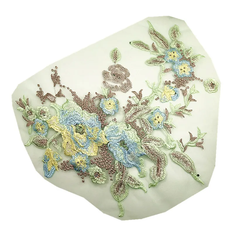 Embroidered Flower Patch Embroidery Beaded Applique Lace Patches For Clothing Wedding (26)