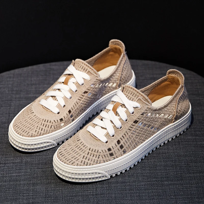 

2018 summer new flat women's shoes hollow mesh breathable single shoes flat bottom versatile student casual shoes.