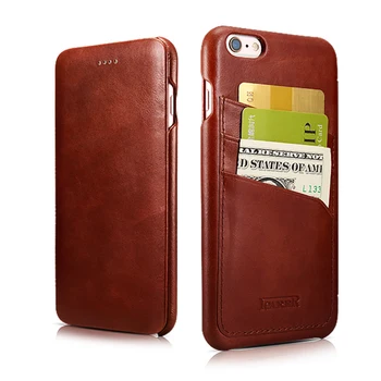 

Original ICARER Card Holder Genuine Leather Case For iPhone6 6s 4.7inch Vintage Flip Cover With Card Slot Back Case