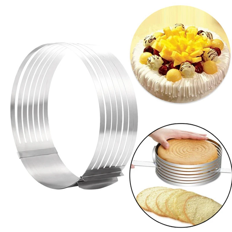 24 30 cm Stainless Steel Adjustable Layer Cake Slicer Kit Mousse Mould