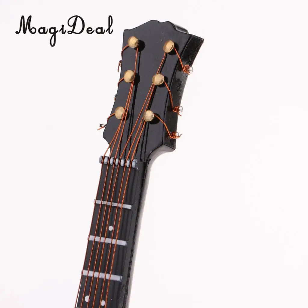 Handmade 1/6 Miniature Coffee Acoustic Guitar with Strap for   Figures /12inch Dolls Accessories Collections