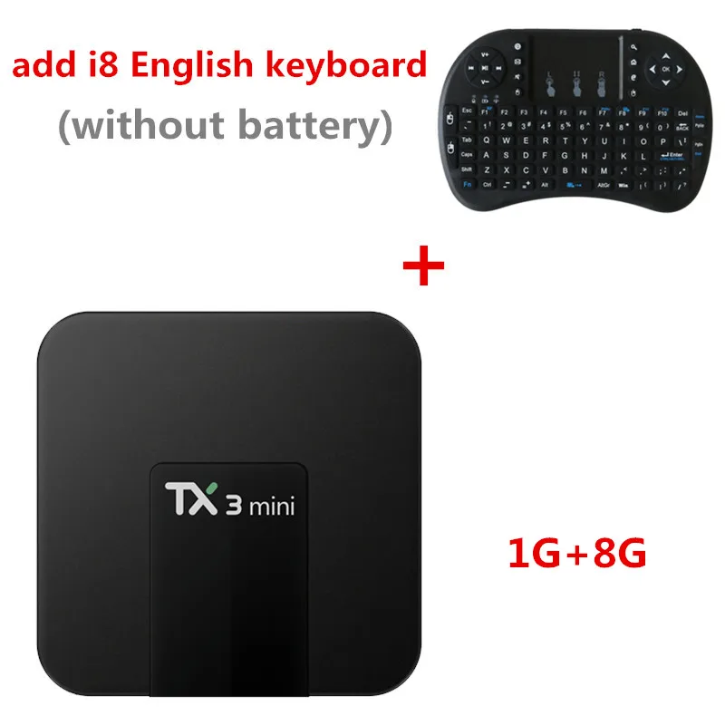 1G8G add I8 Wechip TX3 Мини Android 7,1 Смарт ТВ приставка 1 ГБ/2 ГБ 16 ГБ Amlogic S905W четырехъядерный процессор поддержка H.265 4K медиаплеер PK H96 PRO ТВ приставка - Цвет: 1G8G add I8