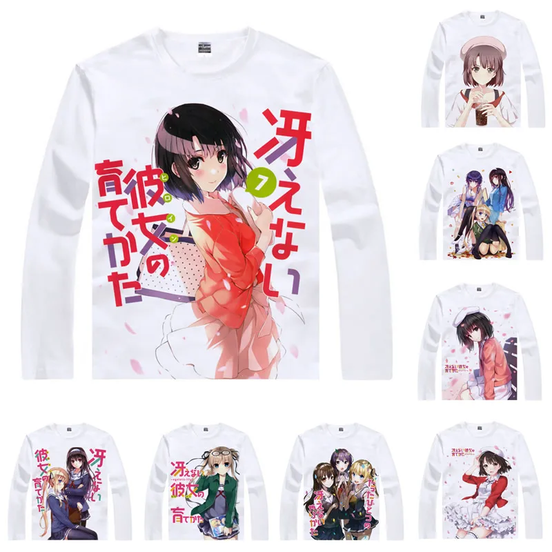 Аниме рубашка Coolprint Saekano футболки для скучной девушки мульти-стиль с длинным