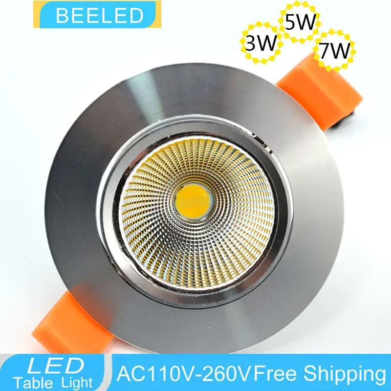 

6 X 3W 5W 7W LED COB Ceiling light silver body chip Recessed LED Ceiling light Spot Light Lamp White/ warm white free shipping