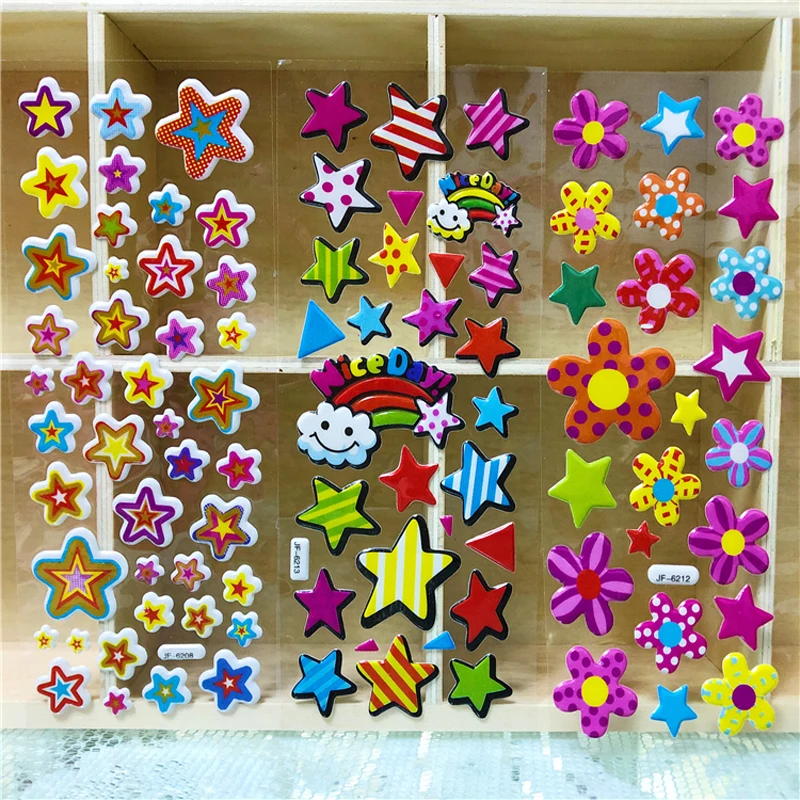 ibasenice 3pcs Resources Stars Stickers Star Bubble Sticker Teacher Created  Stickers Teachers 3D Stickers for Kids 3D Puffy Stickers Kids Bubble