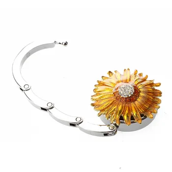 

Round Metal Folding Rhinestone Flower Handbag Bag Purse Table Hook Hanger Holder
