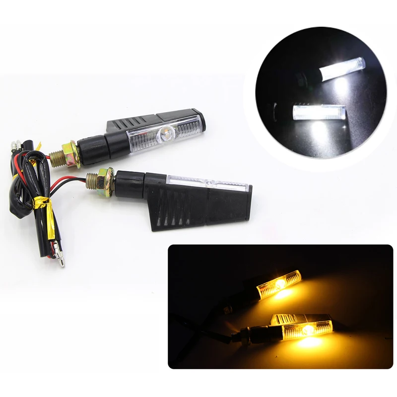 

Pair Universal Motorcycle LED Turn Signal Indicators Light Amber& yellow Blinker Light 12V Flashing Motorbike Lamp Bulb