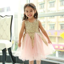 Детское летнее нарядное платье 2016г. Тюлевое платье со стразами покроя "покроя Принцесса "для вечеринок Модная качественная детская одежда для 2 до 6 лет девочек