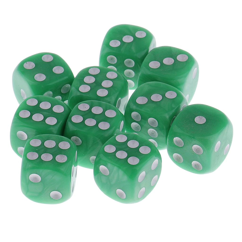 10 Pcs Plastic 6-sided Digital Dice D6 for Party Bar Pub Camping Travell Christmas Table Game D&D MTG RPG Gaming Acce 10-Color