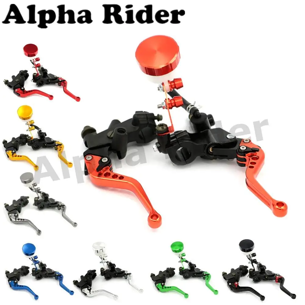 

Motorcycle 7/8" 22MM CNC Aluminum Brake Master Cylinder Reservoir Clutch Levers Adjustable for Ducati KTM Yamaha Kawasaki Racers