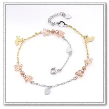 AliExpress Распродажа Мода женские браслеты для щиколотки бабочка и подвеска с фигуркой животного белого золота цвета 3 цвета 2AW-01