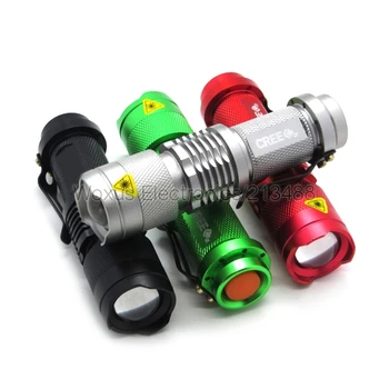 

4 Color Mix Color CREE Q5 LED Flashlight Mini Portable Outdoor Sport 7W High Power Focus Zoomable LED Torch