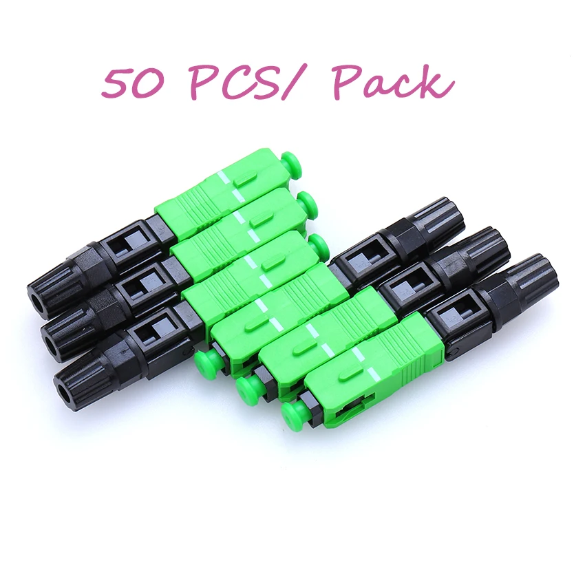 

BIG SALE 50PCS/Pack FTTH SC APC Single-Mode Fiber Optic SC APC Quick Fast Field Assembly Connector For Drop Cable