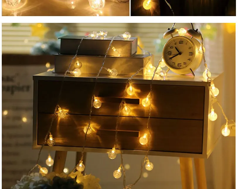 Рождественская гирлянда, 5 м, 40 лампочек, светодиодный, гирлянда для украшения, свадебные, вечерние, для дома, спальни, праздничное освещение