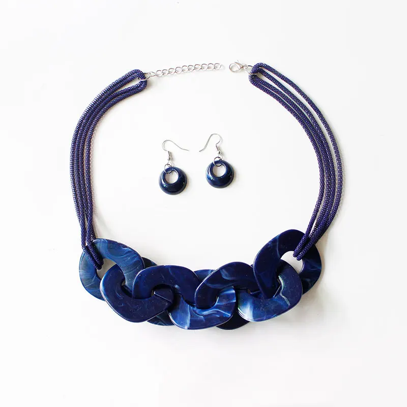 Find Me многоуровневый акриловый длинный воротник с кисточками чокер колье винтажная цепочка массивное ожерелье женские ювелирные изделия оптом - Окраска металла: blue