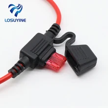 2pcs Waterproof Mini Small Medium In-Line Auto Fuse Holder 16AWG + 2pcs Fuse Inserts 2A 3A 5A 7.5A 10A 15A 20A 25A 30A 35A 40A