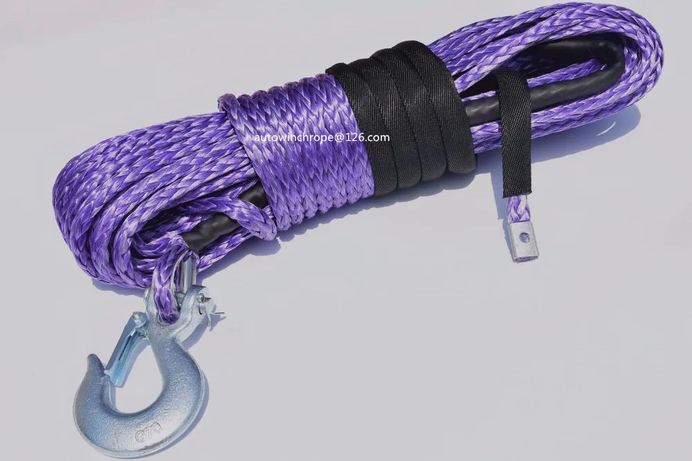 3/8"*100ft Purple Synthetic Winch Rope,Boat Winch Cable,Towing Ropes