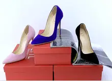 LTTL Stilettos Women Shoes 12CM High Heels Suede Pumps Women Heels Sexy Pointed Toe Wedding Shoes For Woman