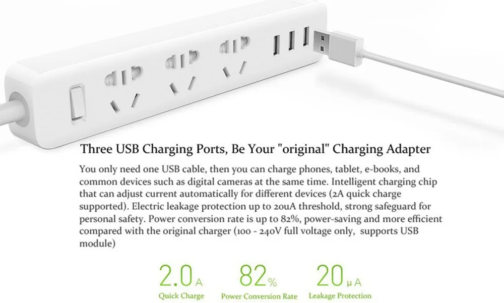 Original for Xiaomi Mi Smart Power strip Outlet Socket Adapter with 3 USB Extension Socket Plug for Smart Home Electronics (11)