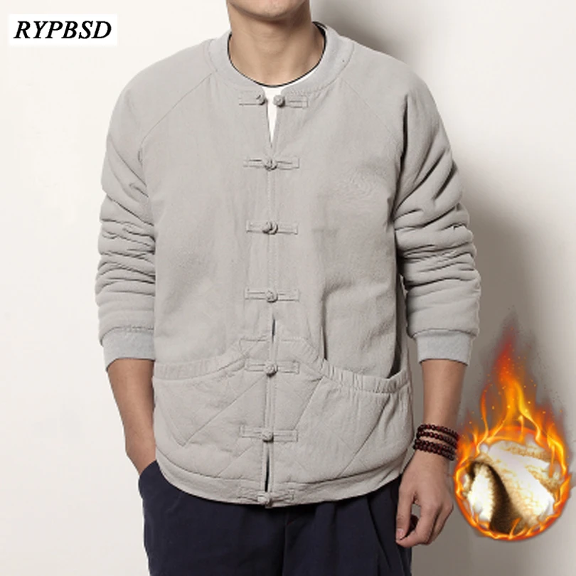 

Chinese Style Thick Winter Cotton Padded Jacket Men Cotton Jacket Big Size High Quality Warm Winter Mens Padded Coat Men