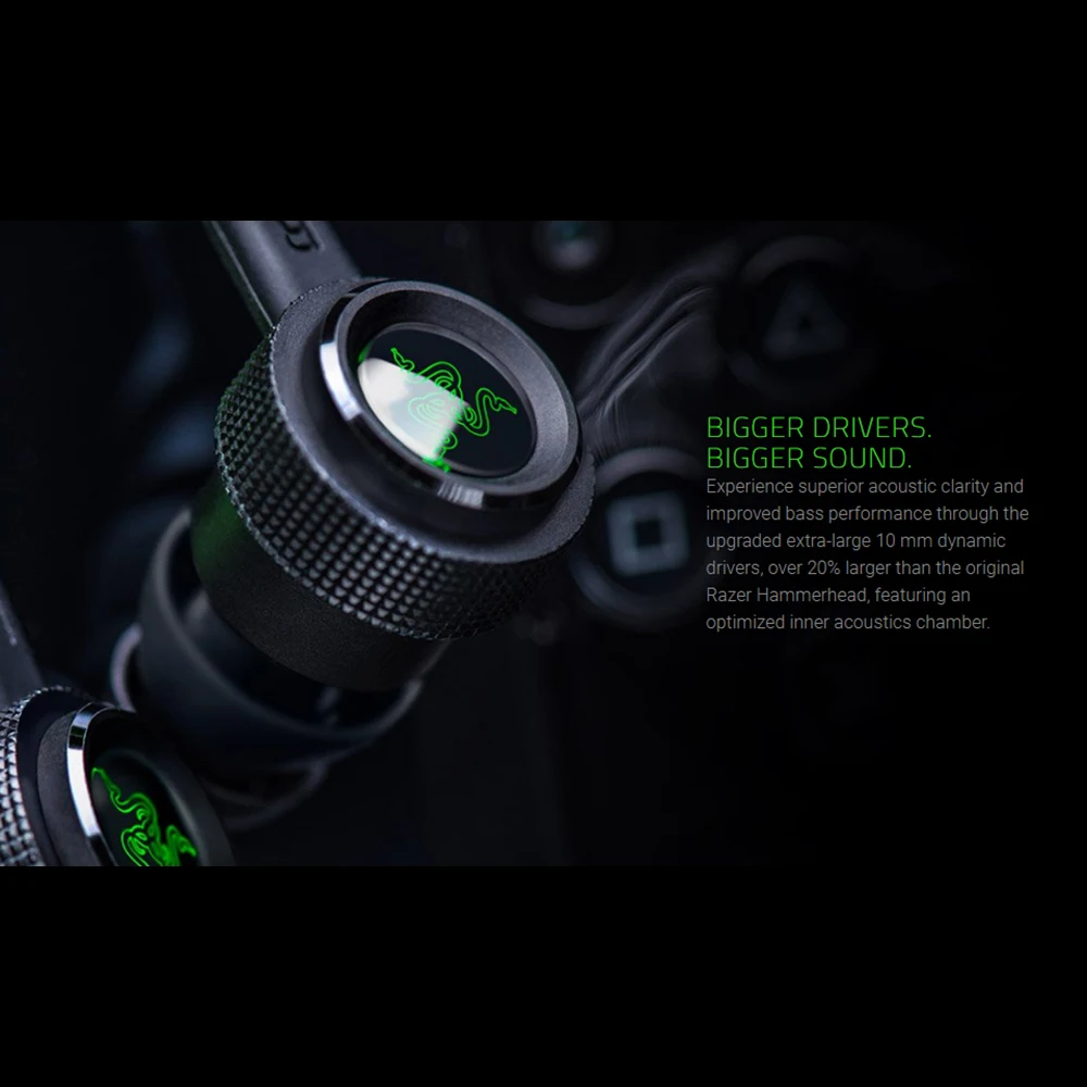Оригинальные наушники razer Hammerhead V2 с разъемом 3 5 мм и плоскими кабелями 10 драйверы