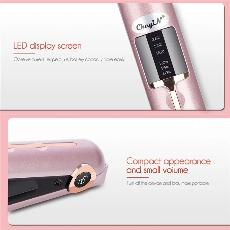 2 в 1 usb зарядка выпрямитель для волос Professional для завивки волос беспроводной быстрый нагрев для укладки волос плоское железо со светодиодный