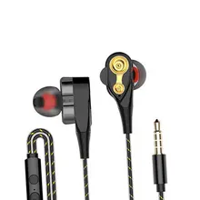 Rovtop Magnetic Wired Stereo in-Ear Earphones Super Bass Dual Drive Headset Earbuds Earphone For Huawei Samsung SmartPhone
