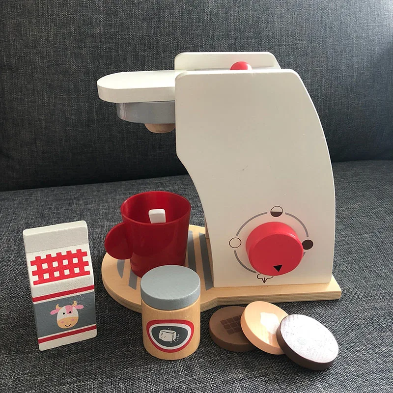 Goedkoop Baby Houten Keuken Speelgoed Houten Koffie Broodrooster Machine Voedsel Mixer voor kids Pretend Play Vroeg Leren Educatief Speelgoed